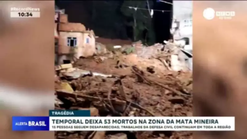 Temporal na Zona da Mata mineira deixa 57 mortos e 15 desaparecidos