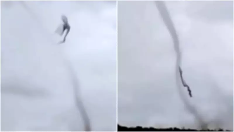 Tornado com imagem 'fantasmagórica' de tecidos assusta moradores no interior do Ceará