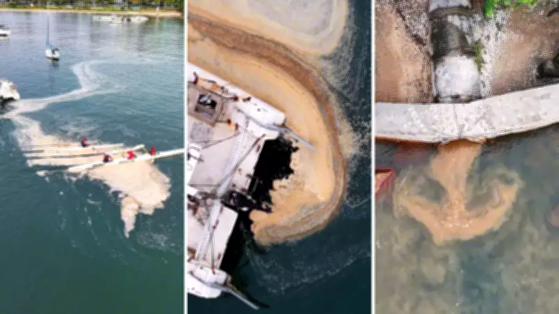 Vídeo de drone revela espuma e manchas escuras no mar de Vitória, ES, e MP cobra explicações