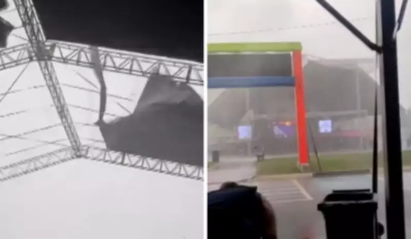 Vendaval causa estragos em Paulínia: feridos e postes derrubados em evento de Carnaval