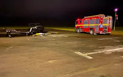 Helicóptero cai durante decolagem em aeroporto de Caxambu, no Sul de Minas