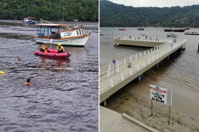 Homem desaparece após salto em píer de Bertioga; buscas continuam no canal