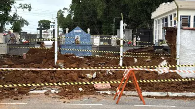 Muro de Cemitério Desaba em São José dos Campos, mas Não Há Feridos