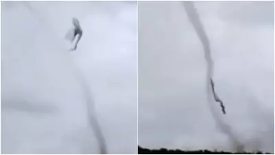 Tornado com imagem 'fantasmagórica' de tecidos assusta moradores no interior do Ceará