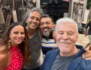 Belo e Viviane Araújo reencontram-se nos bastidores de 'Três Graças'