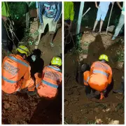 Bombeiros resgatam burro que caiu em buraco de construção em Montes Claros