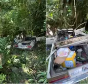 Casal fica gravemente ferido após carro bater em rocha na Serra Velha de Petrópolis