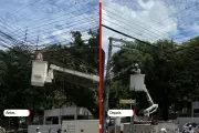 Cuiabá retira mais de 2 toneladas de fios irregulares de postes em operação da Energisa