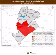 Defesa Civil de BH emite alerta de risco geológico forte para três regionais