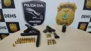 Homem suspeito de dois homicídios é preso com explosivo em Manaus pela Polícia Civil