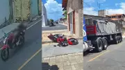 Motociclista desmaiado segue sobre moto desgovernada por 6 segundos após acidente no Piauí