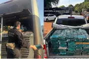 PF apreende 745 kg de cocaína e prende dois homens em ônibus em Campo Grande