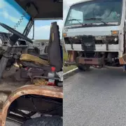 PRF apreende caminhão sem faróis, placas e com pneus carecas na BR-101 no RN