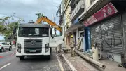 Troca de poste interdita parcialmente Avenida Jerônimo Monteiro no Centro de Vitória