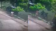 Videomonitoramento flagra homem agredindo ex-companheira com vidro em Fortaleza