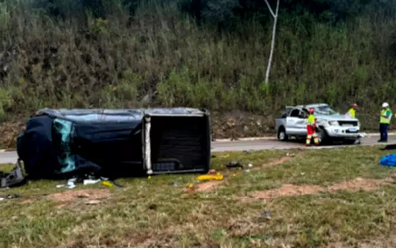 Acidente entre caminhonetes na BR-080 mata homem de 66 anos e deixa três feridos em Goiás