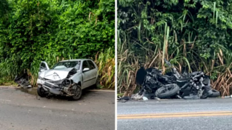 Acidente entre carro e moto deixa duas pessoas feridas na Rodovia de São Roque (SP)