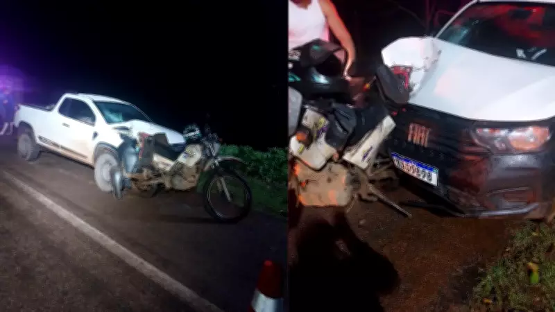 Acidente fatal entre moto e caminhonete em MT deixa uma pessoa morta e motorista em fuga