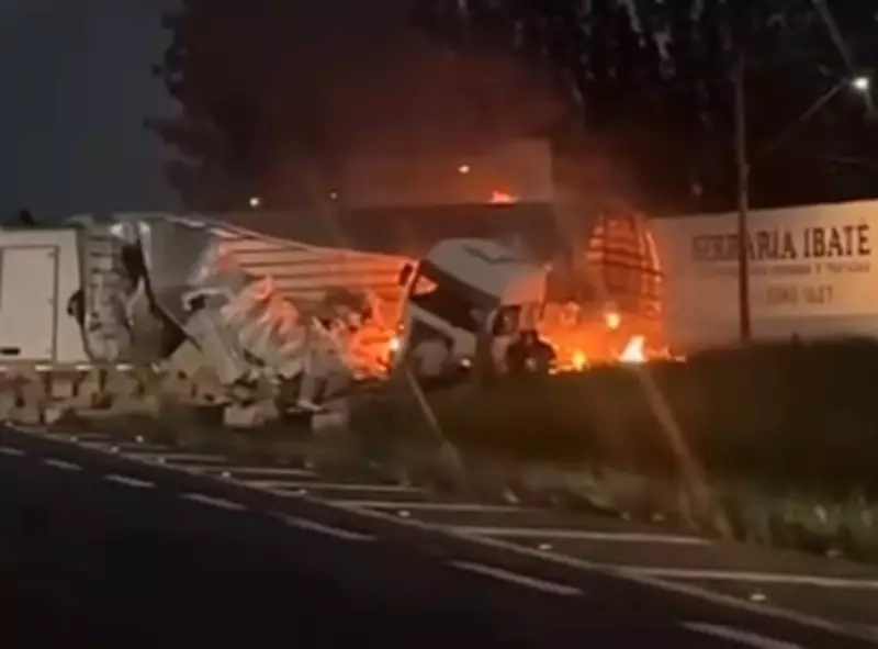 Acidente grave com dois caminhões interdita Rodovia Washington Luís em Ibaté, SP