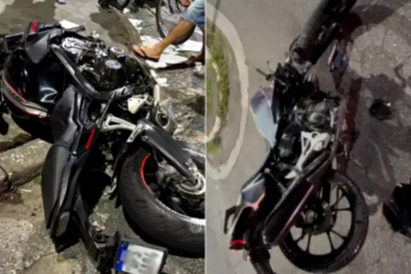 Acidente grave entre motociclistas em cruzamento de Santos deixa dois feridos