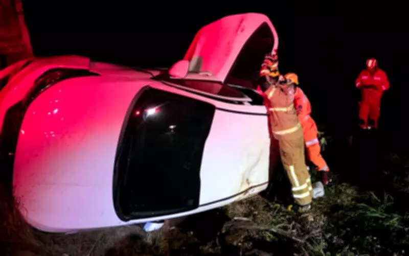 Acidente grave na MGC-491 em Alfenas: carro capota e deixa duas mulheres feridas