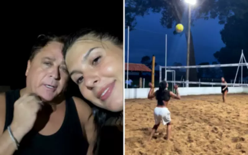 Ana Castela vence Leonardo em futevôlei na fazenda do cantor em Goiás
