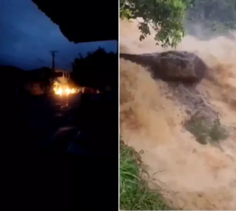 Apagões e enxurrada causam transtornos em Bom Jesus do Itabapoana, no RJ