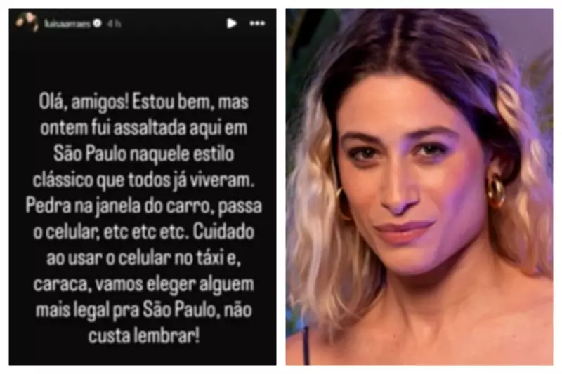 Atriz Luisa Arraes é vítima de assalto com 'quebra-vidro' em São Paulo e critica segurança