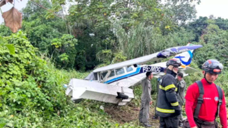 Avião da ONG Missão do Céu sai da pista e para em mata no Aeroclube de Manaus