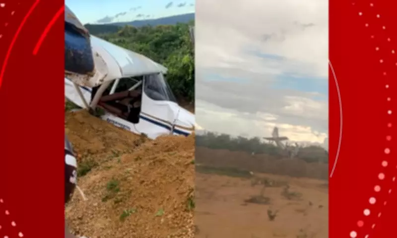 Avião faz pouso forçado em Guanambi e deixa duas pessoas feridas na Bahia