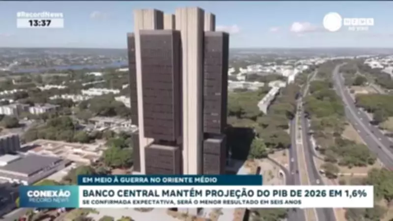 Banco Central mantém projeção do PIB de 2026 em 1,6%, menor resultado em seis anos