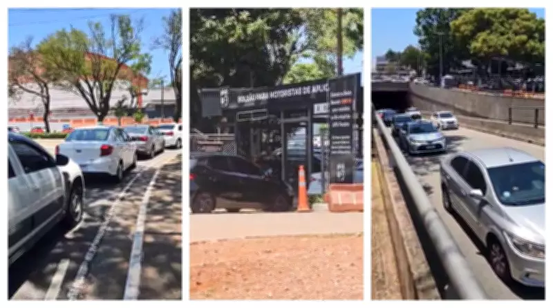 Bolsão de aplicativo causa caos no trânsito do Aeroporto de Congonhas em SP