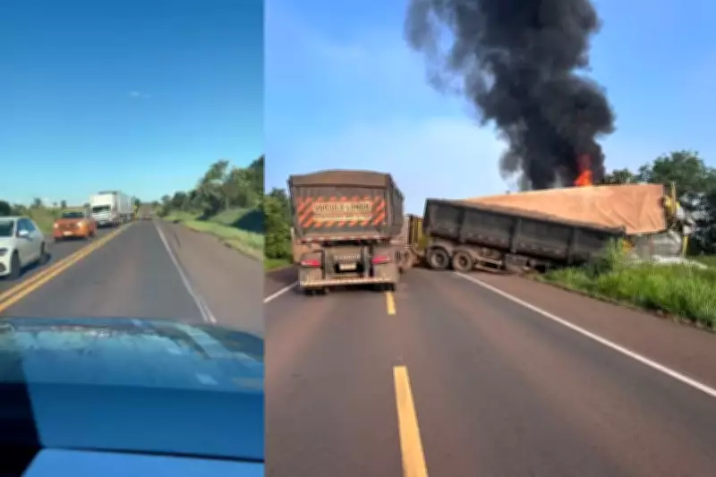 BR-262 é liberada após grave acidente entre carretas que deixou dois motoristas feridos