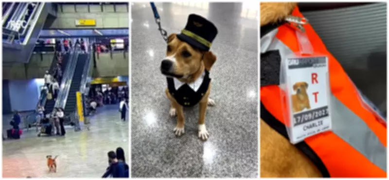 Cadela caramelo 'Charlie' é adotada como mascote oficial do Aeroporto de Guarulhos