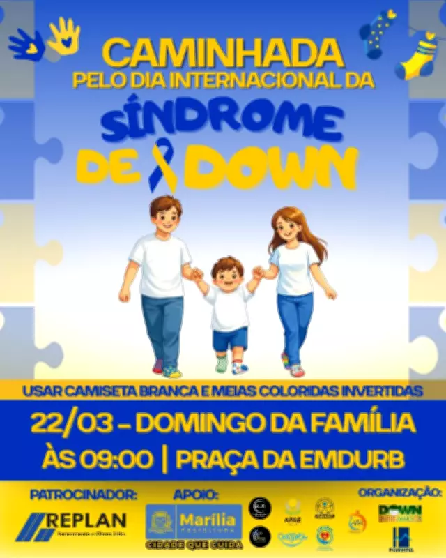 Caminhada pelo Dia Internacional da Síndrome de Down reúne comunidade em Marília