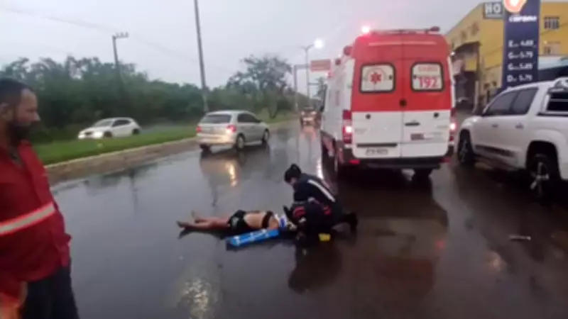 Caminhoneiro usa veículo para proteger mulher atropelada em avenida de São Luís