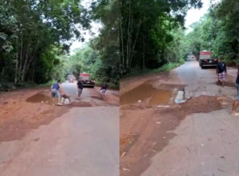 Caminhoneiros assumem manutenção da BR-174 para evitar acidentes em Roraima
