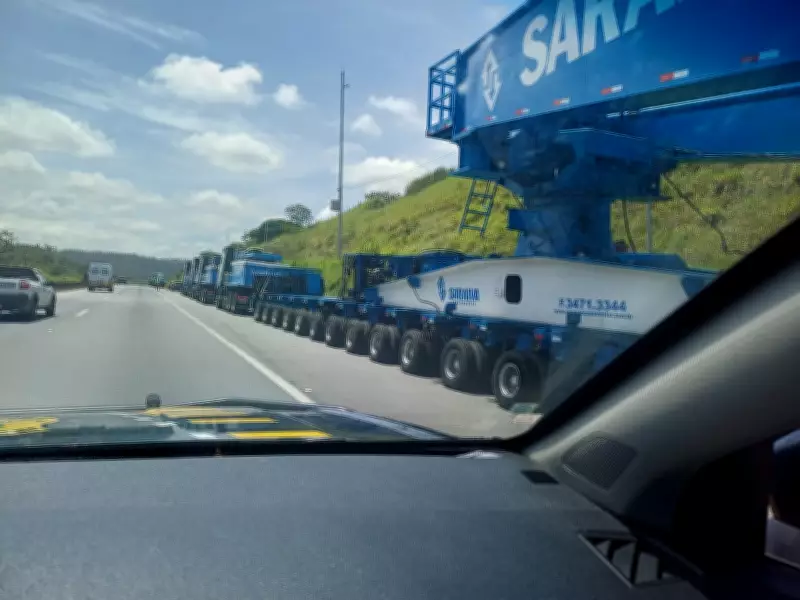 Carga Superdimensionada Atravessa Serra das Araras e Interdita Rodovia Dutra