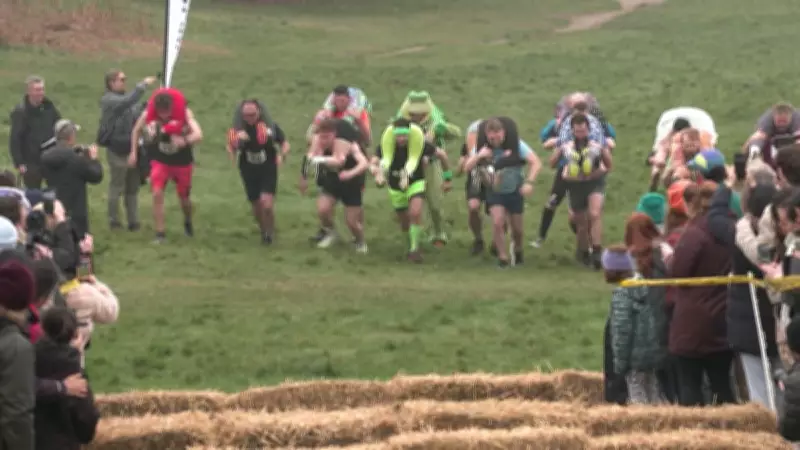 Casais enfrentam corrida inusitada com obstáculos na Alemanha em competição desafiadora