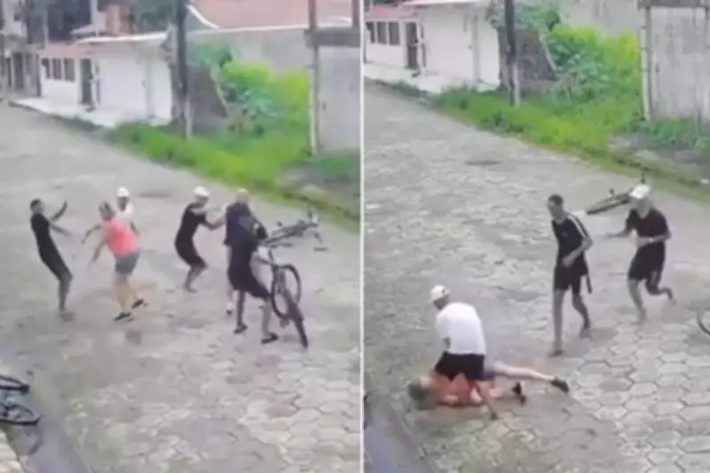 Casal de idosos é cercado e derrubado por grupo em assalto violento no litoral de SP