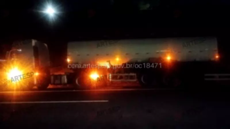 Cavalo morre atropelado por carreta após fugir de tutor na SP-225 em Bauru