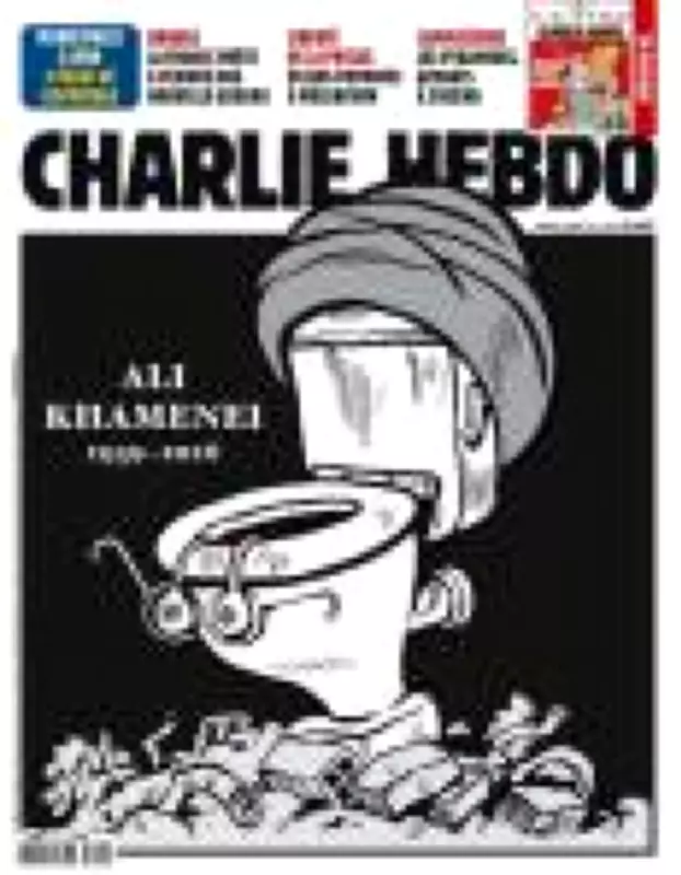 Charlie Hebdo provoca com charge de Khamenei como vaso sanitário após morte do líder iraniano