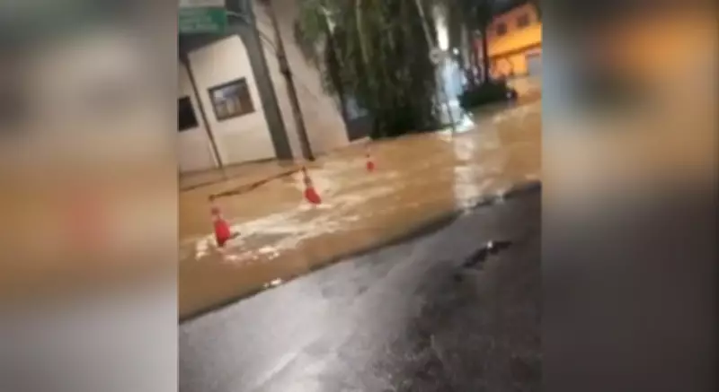 Chuva intensa causa alagamentos em Itatiba e queda de árvores em Jundiaí, SP