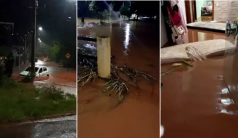 Chuva intensa causa alagamentos graves em Conceição da Aparecida, MG