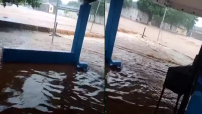 Chuva intensa coloca Água Comprida em estado de atenção com alagamentos e ponte interditada