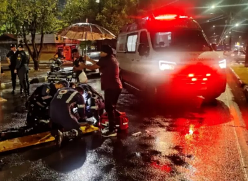 Ciclista sofre lesão grave após colisão com porta de carro e moto em Boa Vista