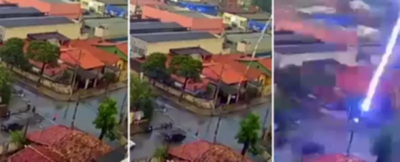 Câmera flagra raio atingindo casa durante temporal em Sorocaba; danos em eletrônicos