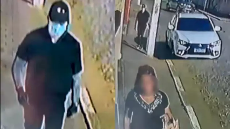 Câmeras de segurança capturam sequestro de funcionária de banco em Suzano