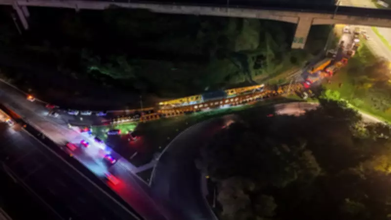 Comboio gigante de 138 metros transporta transformador pelo Vale do Paraíba e Litoral Norte