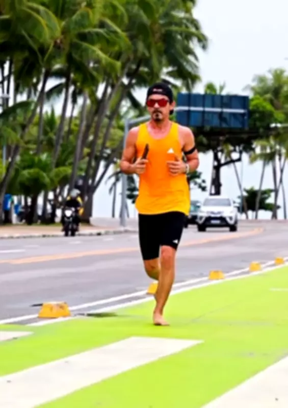 Corredor alagoano desafia convenções e se prepara para maratona internacional correndo descalço